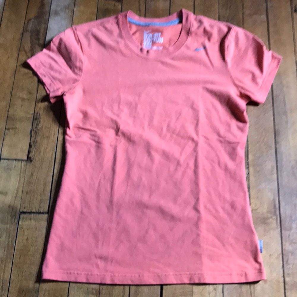 Nike‎ Dri-FIT Cotton Tee Women Small Coral Pink Short Sleeve Activewear Top